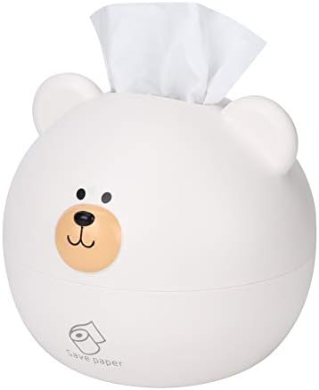 HERCHR Round Bear Head Tissue Box Cover