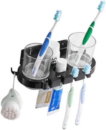 ABOOFAN Punch Toothbrush Holder with Hooks