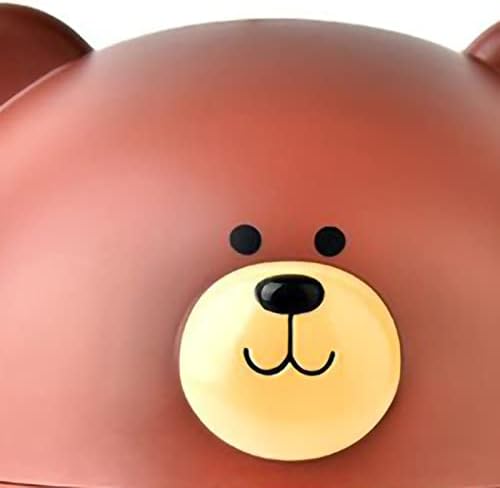 Cute Bear Tissue Holder Cartoon Style Round Dispenser for Home
