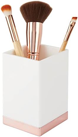mDesign Bathroom Vanity Set of 4 - WhiteRose Gold