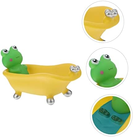 LIFKOME Cartoon Frog Soap Dish Tray Self Draining Vinyl Holder for Bathroom