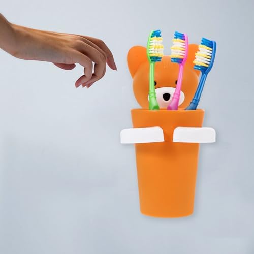 HOLIDYOYO 2sets Cartoon Toothbrush Holder with Cup 1