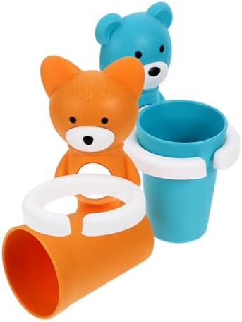 HOLIDYOYO 2sets Cartoon Toothbrush Holder with Cup 1