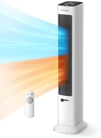 PELONIS Oscillating Tower Fan Heater Combo with Remote