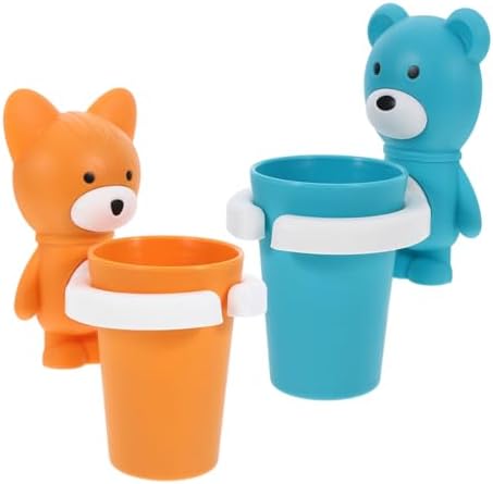 HOLIDYOYO 2sets Cartoon Toothbrush Holder with Cup 1