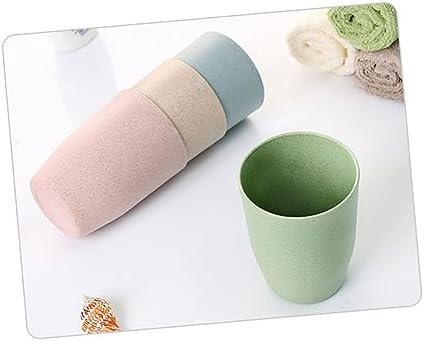ETHZZLE Lightweight Stackable Wheat Straw Gargle Tumbler Cup for Adults and Kids