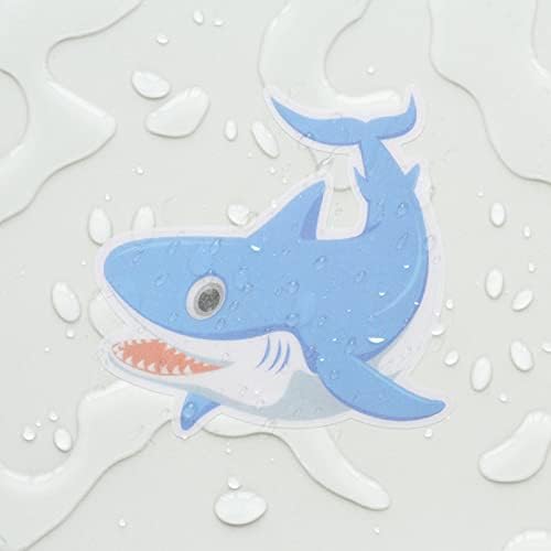 Cabilock Non-Slip Shark Bathtub Stickers 5 Pieces