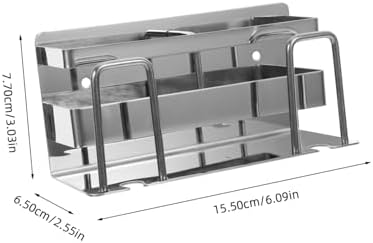 Alipis Wall Mount Toothbrush Holder Stainless Steel No Drill