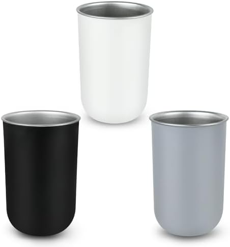 3PCS Toothbrush Cups 350ml Stainless Steel Holder