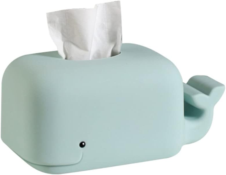 EUBUY Silicone Whale Tissue Box Cover with Phone Holder 1