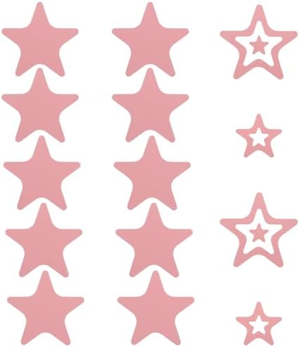LUOZZY 12PCS Non-Slip Bathtub Stickers with Star Design - Pink