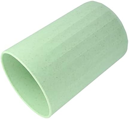 VOCOSTE Bathroom Tumbler with Smooth Lines Wheat Straw Cup Toothpaste Holder