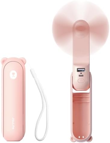JISULIFE 3 In 1 USB Fan with Flashlight and Power Bank