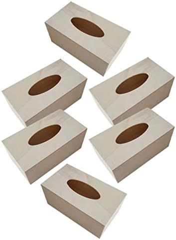 SEWOART 6PCS Blank Wood Tissue Holder DIY Set