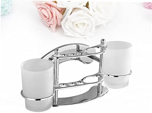 Stainless Steel Wall Mounted Toothbrush and Gargle Cup Holder