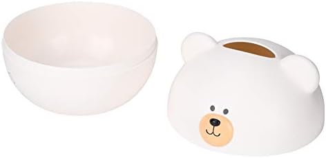 HERCHR Round Bear Head Tissue Box Cover