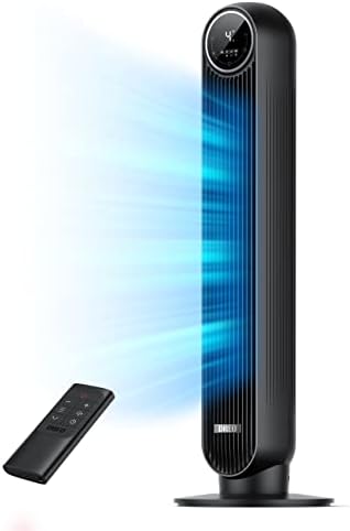 Dreo Tower Fan with Heater 24fts Quiet Powerful Oscillating Fan