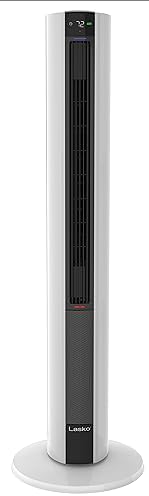 Lasko 1500 Watt 4 Speed Quiet Bladeless Tower Fan and Space Heater White