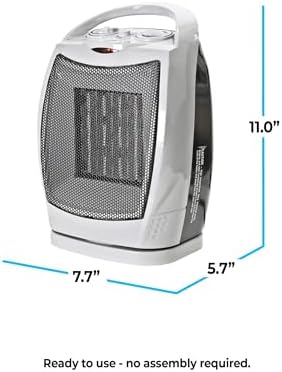 Comfort Zone Oscillating Electric Space Heater with Adjustable Thermostat and Safety Features