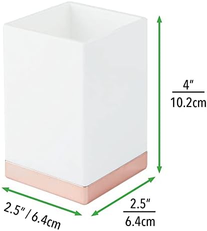 mDesign Bathroom Vanity Set of 4 - WhiteRose Gold
