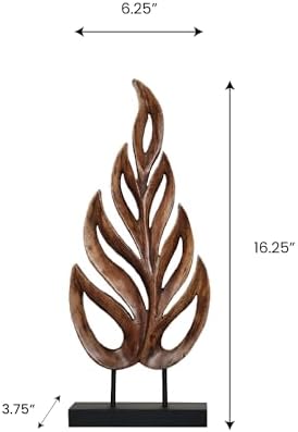 Decozen Wooden Leaf Sculpture - Coffee Table Decor