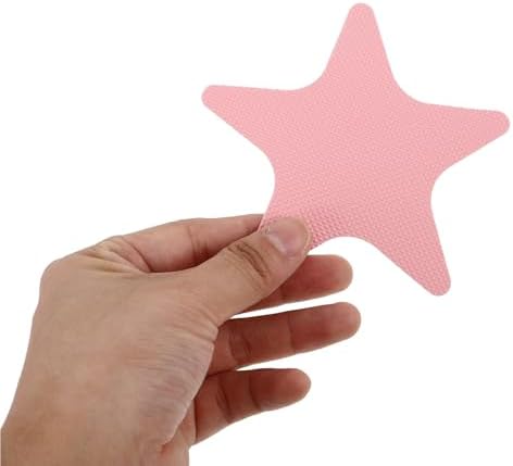 LUOZZY 12PCS Non-Slip Bathtub Stickers with Star Design - Pink