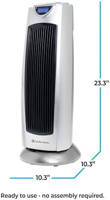 Comfort Zone 1500W Oscillating Tower Space Heater with Remote