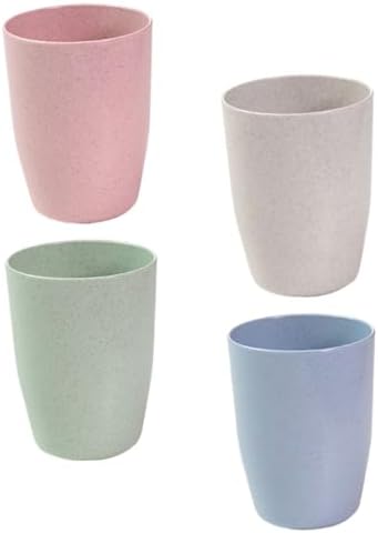 4pcs Wheatstraw Toothbrush Holder Cups for Bathroom