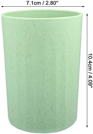 VOCOSTE Bathroom Tumbler with Smooth Lines Wheat Straw Cup Toothpaste Holder
