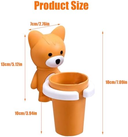 Kids Cartoon Fox Toothbrush Holder Wall Mount 1