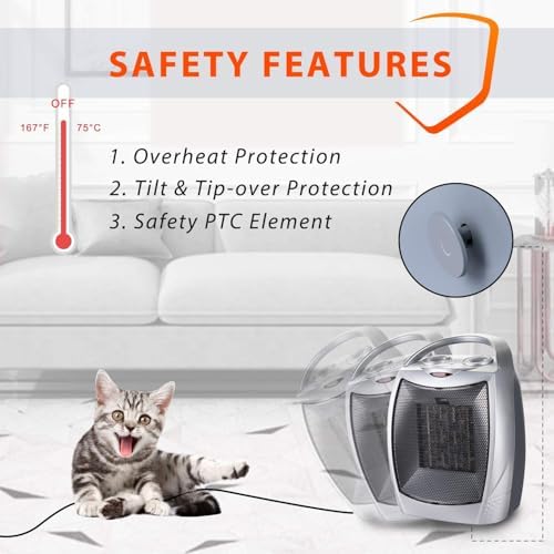 Upwsma 2 in 1 Space Heater with Fan - 1500W750W Adjustable