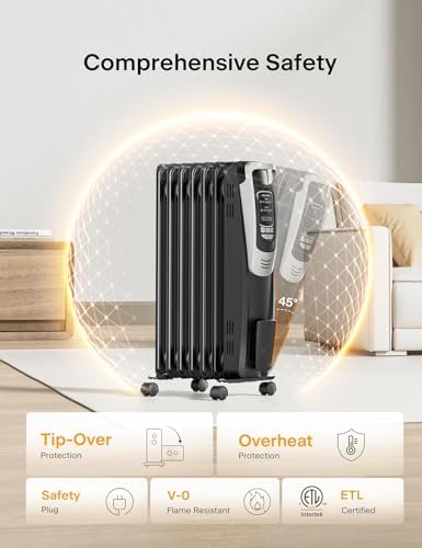 besuhot Radiator Heater with Remote and LED Display