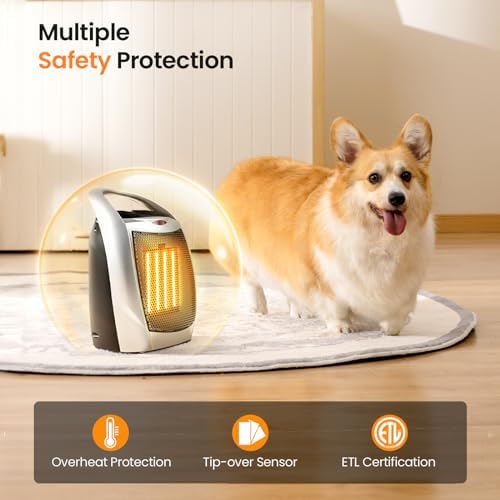 Kismile 750W1500W Portable Electric Space Heater with Fan and Adjustable Thermostat 1