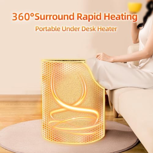 UEMUSI Under Desk Heater - Electric Foot Warmer with Thermostat and Timer