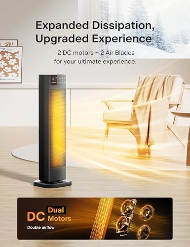 PELONIS 1500W Oscillating Ceramic Space Heater with ECO Mode