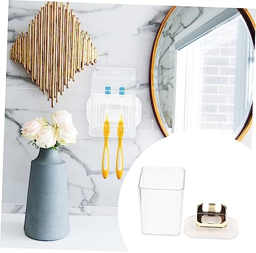 Ciieeo Wall Mounted Toothbrush Holder with Cup for Bathroom