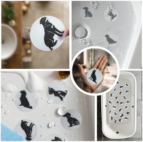 Non Slip Bathtub Stickers with Dog Silhouettes 24 PCS 1