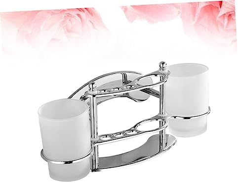PRETYZOOM Wall-Mounted Toothbrush Holder with Gargle Cup 1