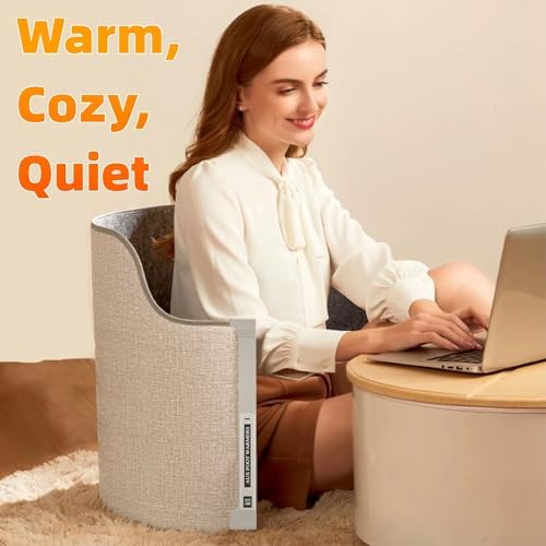 UEMUSI Under Desk Heater - Electric Foot Warmer with Thermostat and Timer
