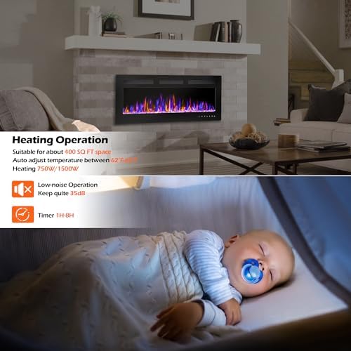 BETELNUT 40 Electric Fireplace with Remote Control