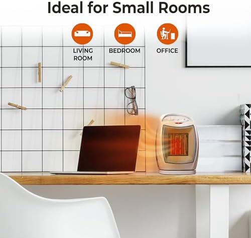 Comfort Zone Oscillating Electric Space Heater with Adjustable Thermostat and Safety Features