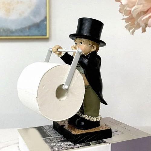 Pulunto Toilet Butler Statue Resin Gentleman Tissue Holder