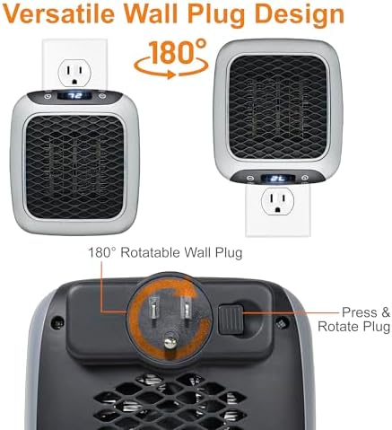 Ontel Turbo Wall Heater - 800W Ceramic Quiet Energy Efficient