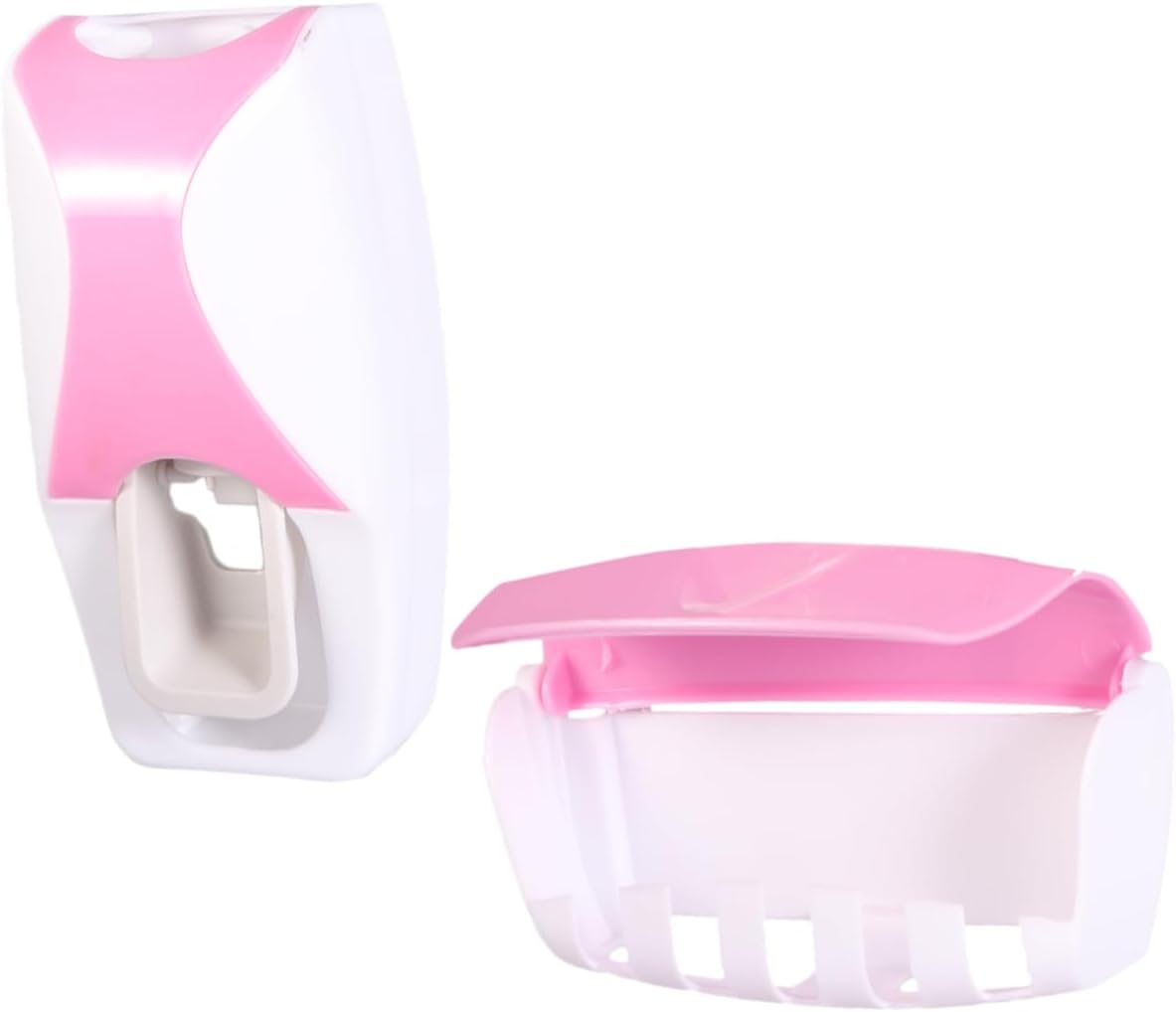 Unomor 2PCS Wall-Mounted Toothbrush Holder and Suction Toothpaste Extruder