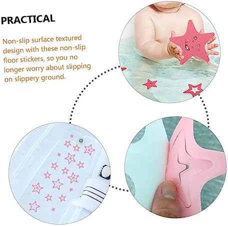 12Pcs Skid-Proof Star Decals for Bathtub and Stairs