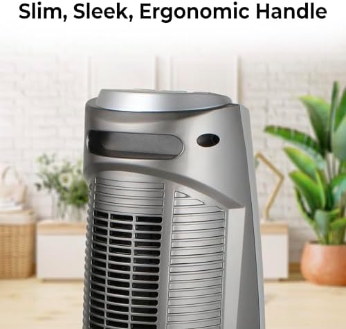 Comfort Zone 1500W Oscillating Tower Space Heater with Remote