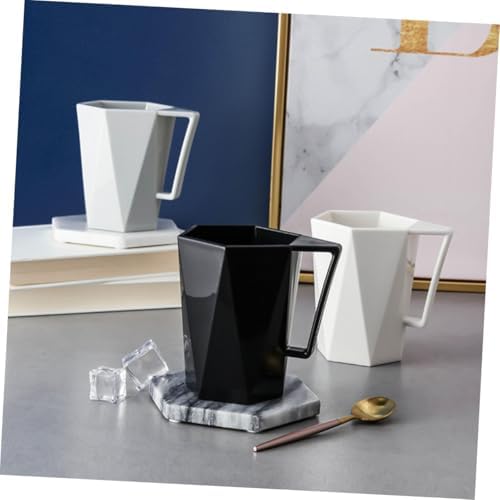 BRIGHTFUFU Elegant Geometric Toothbrush Cup with Handle