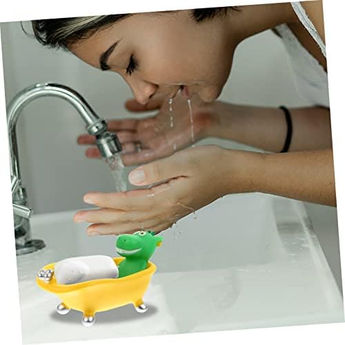 Luxshiny Cartoon Dinosaur Soap Box Drain Holder
