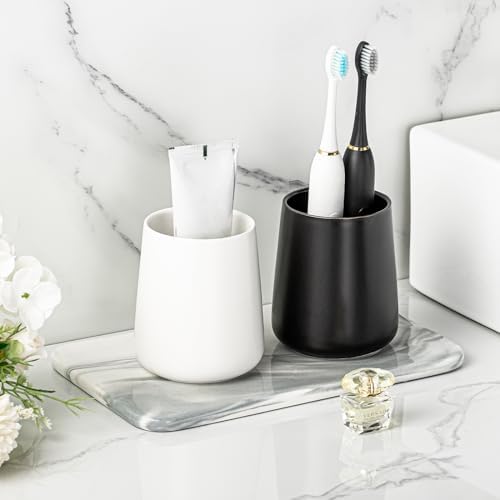 Ceramic Toothbrush Holder with Modern Design
