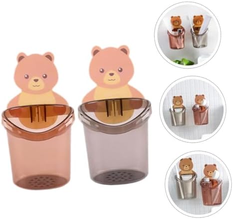Amosfun Cartoon Toothbrush Holder 2Pcs